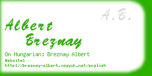 albert breznay business card